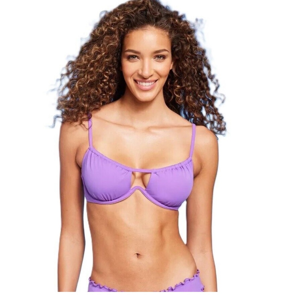 Shade Shore jeweled purple push up swim bra 36 B mermaid style